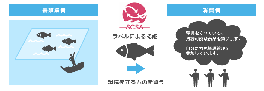 持続可能な人工種苗で作られた養殖魚を認証する制度